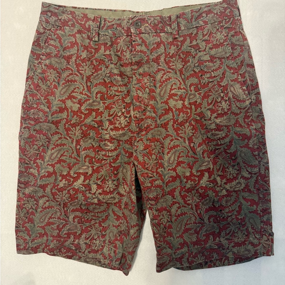 Polo Ralph Lauren Men's 100% Cotton Red Paisley Print Chino Shorts Sz 32 Vintage